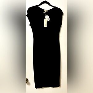 See You Monday LA, Black Fitted Midi Dress XL